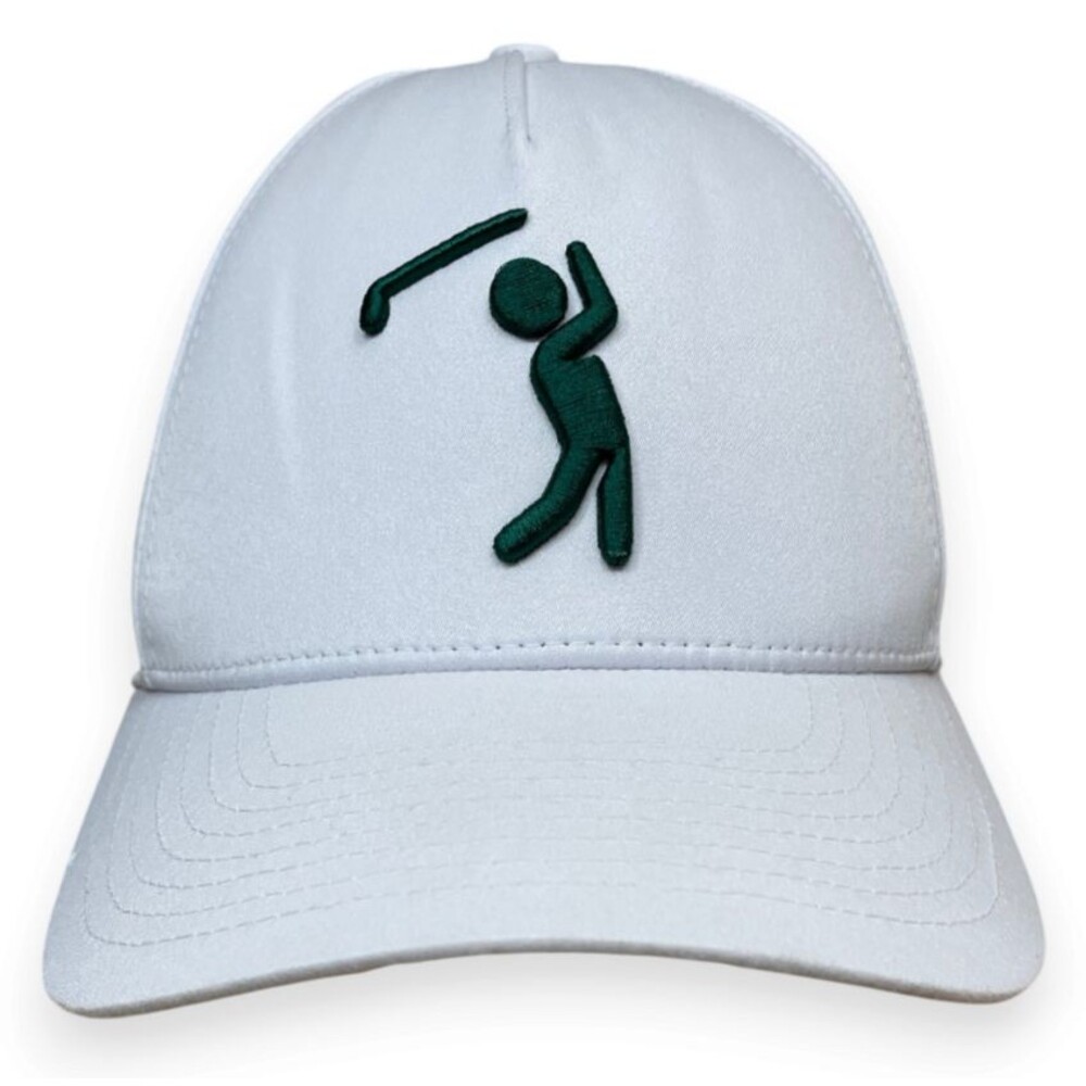 Bogey Bros Bogeyman Performance Golf Hat White Green Snapback Perforated Cap